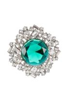 Kenneth Jay Lane Kenneth Jay Lane Crystal Brooch With Faceted Stone - Silver