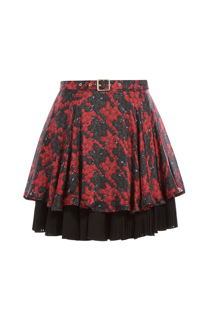 Just Cavalli Just Cavalli Printed Silk Skirt With Pleats