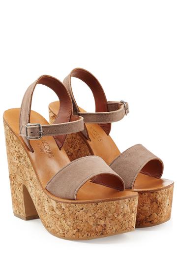 K.jacques K.jacques Suede Platform Sandals - Grey