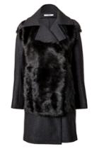 Jil Sander Jil Sander Fur Panel Coat In Dark Grey