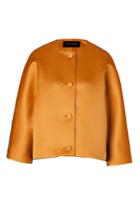 Jonathan Saunders Jonathan Saunders Satin/wool Felt Jacket In Golden Brown/black - Orange