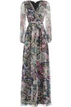 Diane Von Furstenberg Diane Von Furstenberg Printed Silk Chiffon Maxi Dress - Multicolor