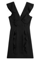 The Kooples The Kooples Ruffled Wool Mini Dress - Black