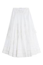 Alberta Ferretti Alberta Ferretti Embroidered Cotton Maxi Skirt - White