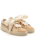 Puma Puma Basket Heart Suede And Leather Sneakers