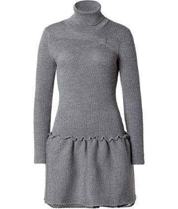Valentino R.e.d. Wool Dress In Light Grey
