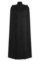 Valentino Valentino Virgin Wool Military Cape - Black
