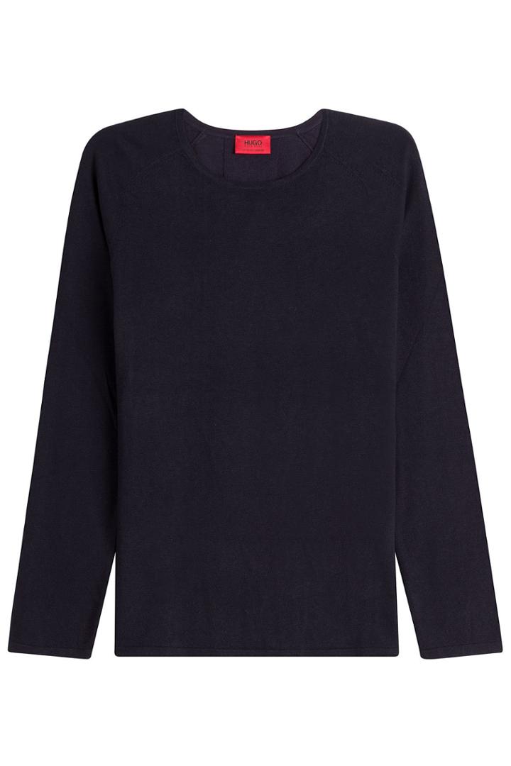 Hugo Hugo Pullover With Cotton, Silk And Cashmere - Blue