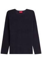 Hugo Hugo Pullover With Cotton, Silk And Cashmere - Blue