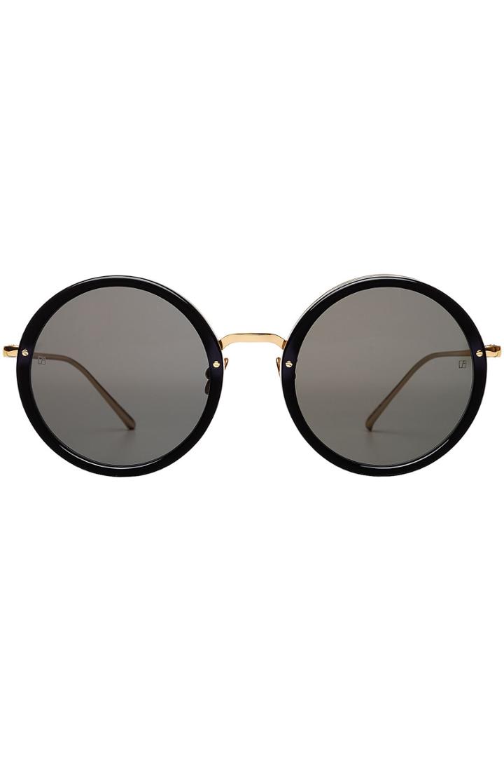 Linda Farrow Linda Farrow Gold-plated Round Sunglasses
