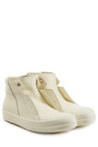 Rick Owens Men Rick Owens Men Leather Sneaker Boots - White