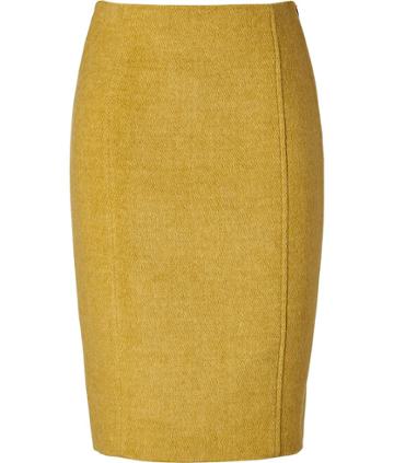 Jonathan Saunders Double Faced Wool Straight Skirt In Pea Green