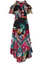 Etro Etro Printed Silk Dress With Cut-out Shoulders
