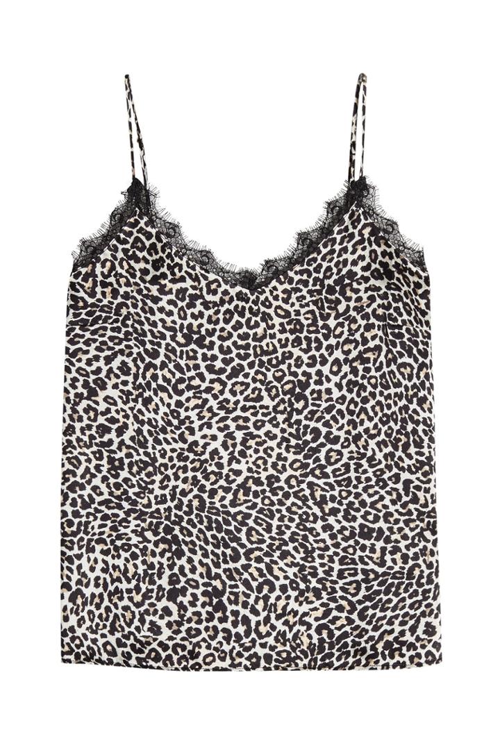 Anine Bing Anine Bing Printed Silk Camisole With Lace