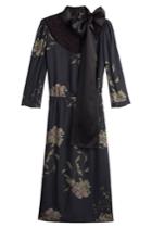 Marc Jacobs Marc Jacobs Printed Silk Dress With Lace - Black