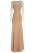 Jenny Packham Jenny Packham Embellished Floor-length Gown - Beige