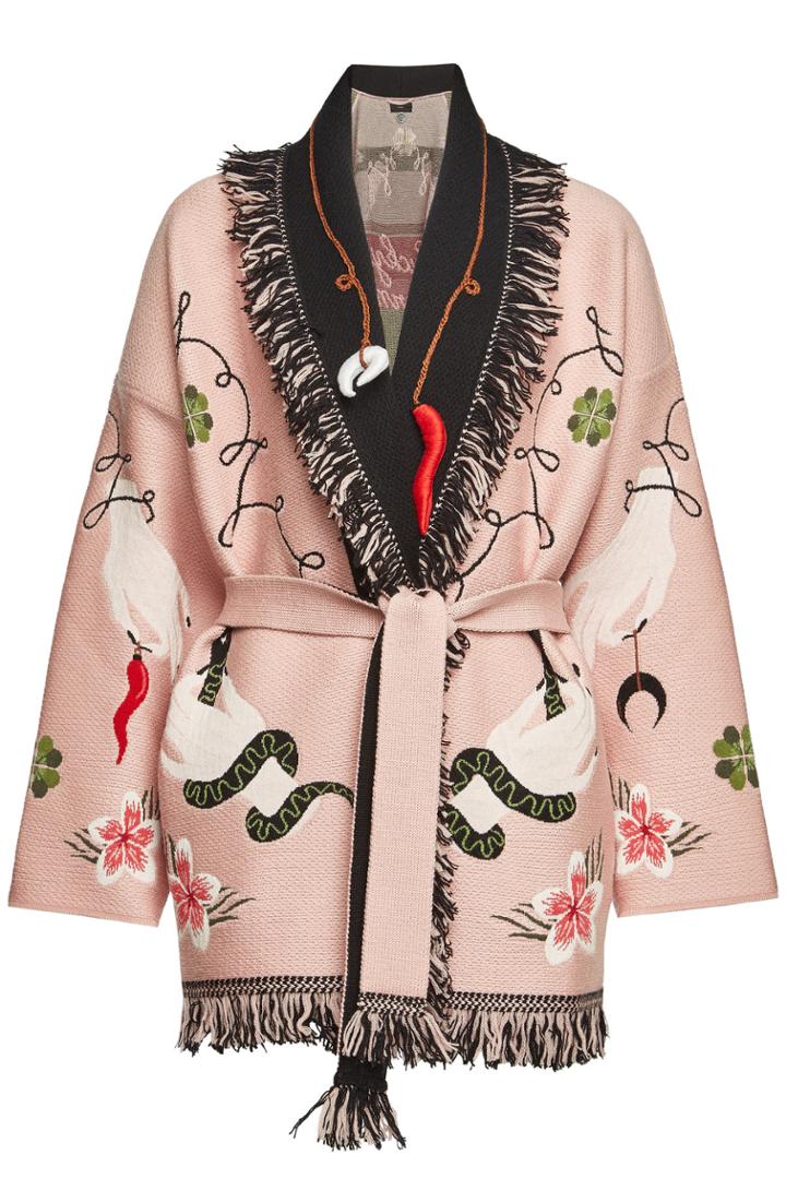 Alanui Alanui Lucky Charm Cashmere Cardigan With Belt