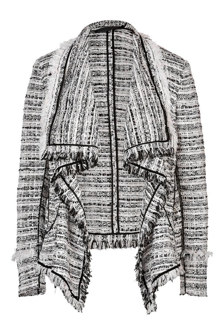 Donna Karan New York Donna Karan New York Cotton Blend Fringed Jacket - Black