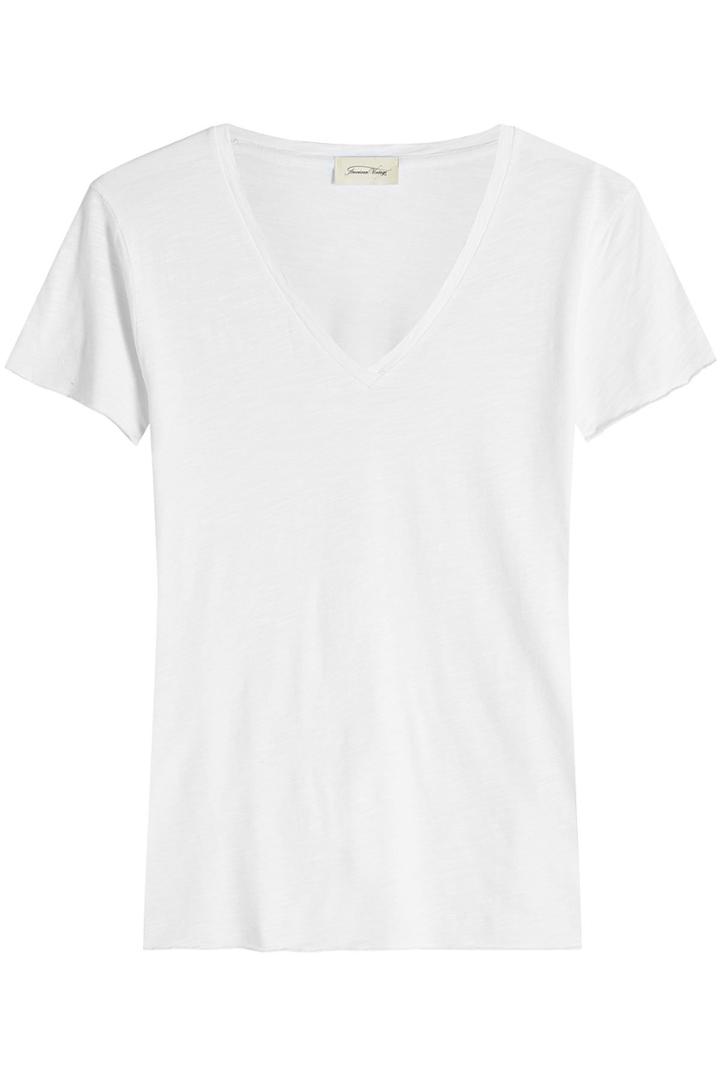 American Vintage American Vintage V-neck T-shirt With Cotton