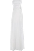 Alberta Ferretti Alberta Ferretti Silk Satin Floor Length Gown - White
