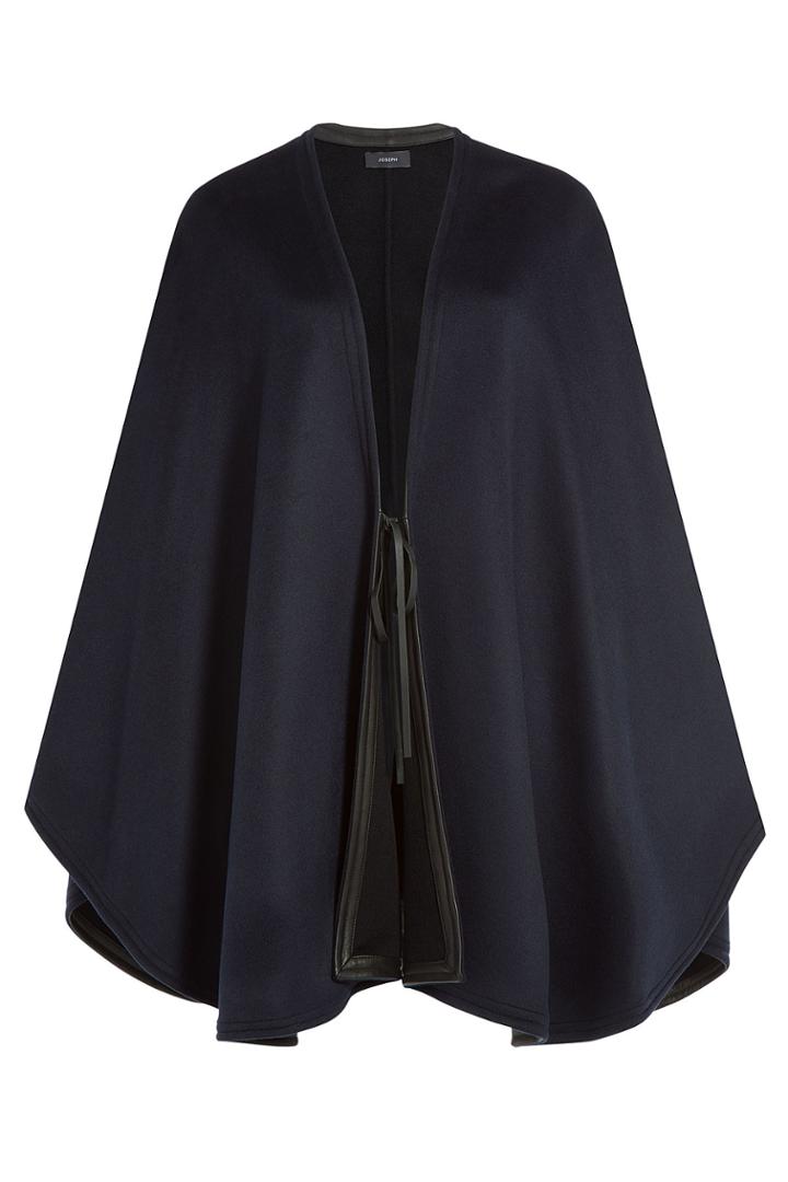Joseph Joseph Wool-cashmere Cape With Leather - Blue