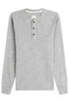 Rag & Bone Rag & Bone Classic Henley Long Sleeved Cotton Top - Grey