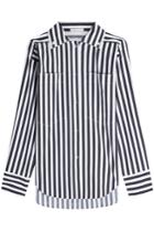 Nina Ricci Nina Ricci Striped Cotton Shirt With High-low Hemline