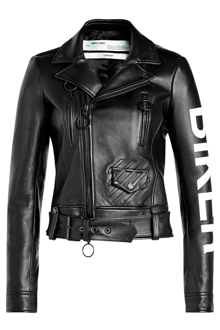 Off-white Off-white Leather Biker Jacket