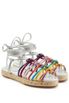 Chloé Chloé Metallic Leather Braided Sandals - Multicolor