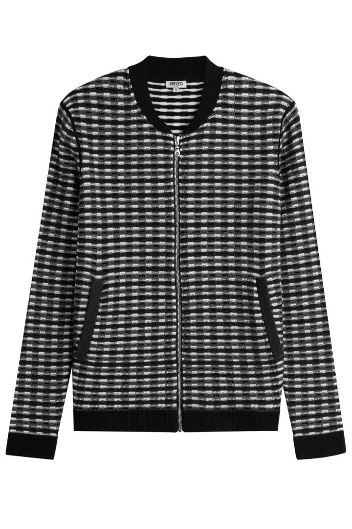 Kenzo Kenzo Zipped Knit Jacket With Wool - Grey