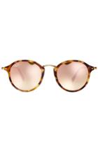 Ray-ban Ray-ban Rb2447 Round Fleck Sunglasses With Mirrored Lenses