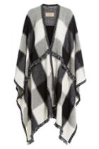 Burberry Shoes & Accessories Burberry Shoes & Accessories Printed Wool Blend Cape With Cashmere - Black
