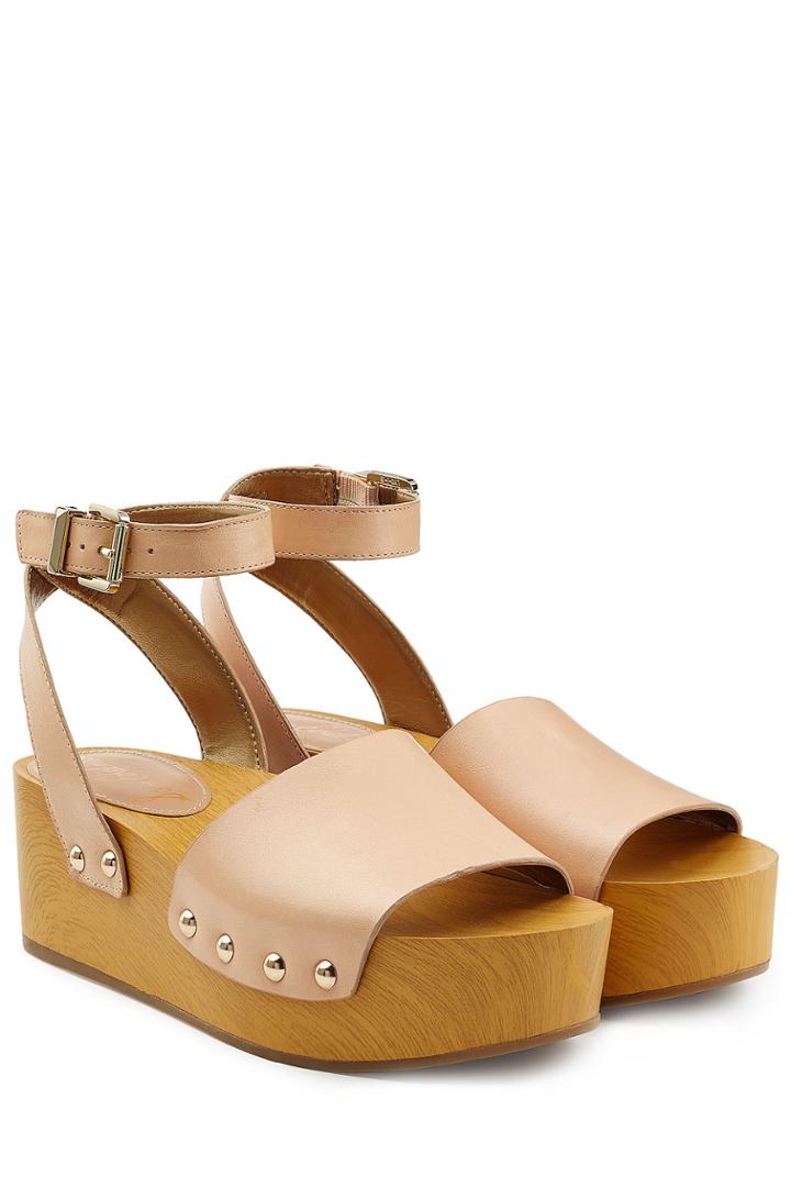 Sam Edelman Sam Edelman Leather Platform Sandals With Transparent Straps
