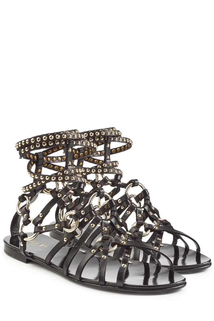Balmain Balmain Embellished Leather Sandals - Black