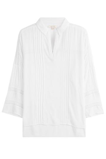 Ella Moss Ella Moss Gauze Tunic With Lace Crochet - White