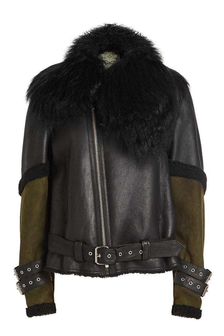 Mr & Mrs Italy Mr & Mrs Italy Leather, Suede And Shearling Biker Jacket