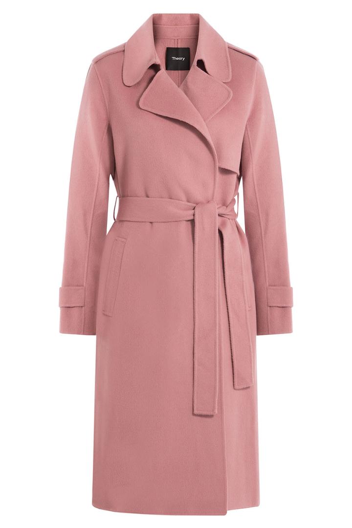 Theory Theory Belted Wool Coat - Magenta