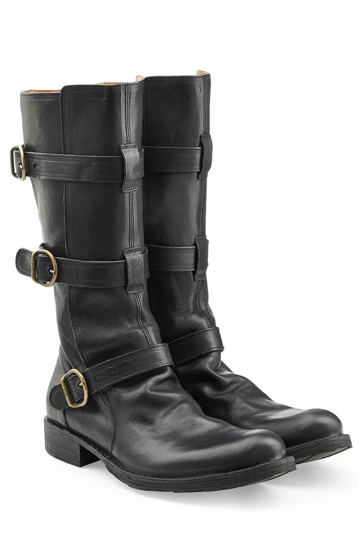 Fiorentini & Baker Fiorentini & Baker Buckled Mid-shaft Leather Boots - Black