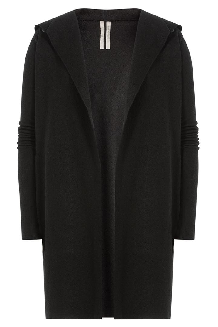 Rick Owens Men Rick Owens Men Hooded Cashmere Cardigan - Black