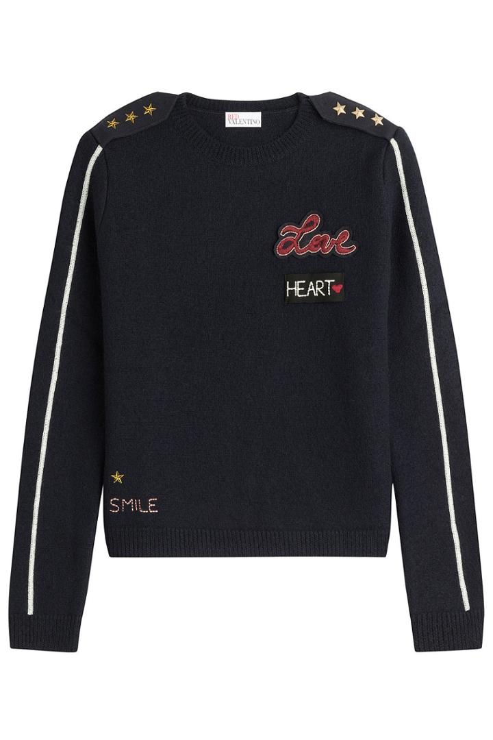 R.e.d. Valentino R.e.d. Valentino Embroidered Virgin Wool Pullover