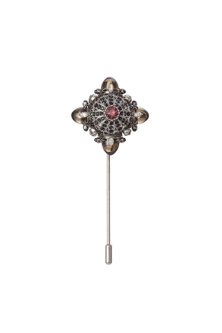 Alexander Mcqueen Alexander Mcqueen Embellished Tie Pin With Swarovski Crystals