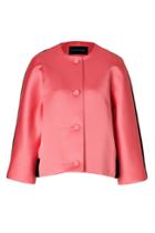 Jonathan Saunders Jonathan Saunders Satin/wool Felt Jacket In Pink/black - Magenta