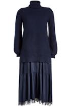 No.21 No.21 Dress With Fleece Wool Pullover And Satin Skirt