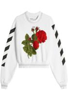 Off White Off White Embroidered And Printed Cropped Sweatshirt