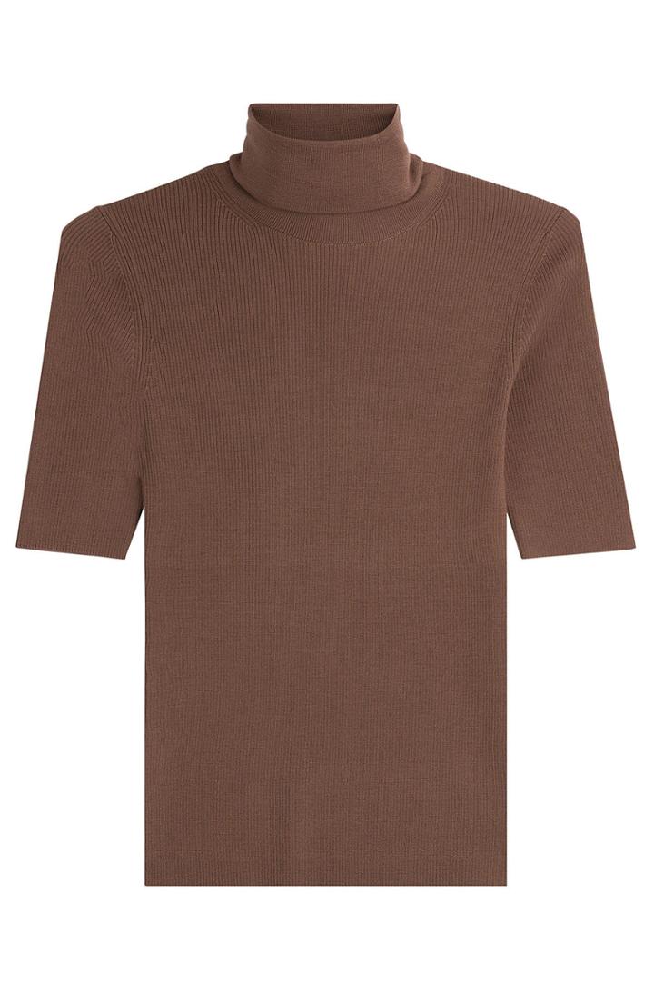 Theory Theory Merino Wool Turtleneck With Short Sleeves - Beige