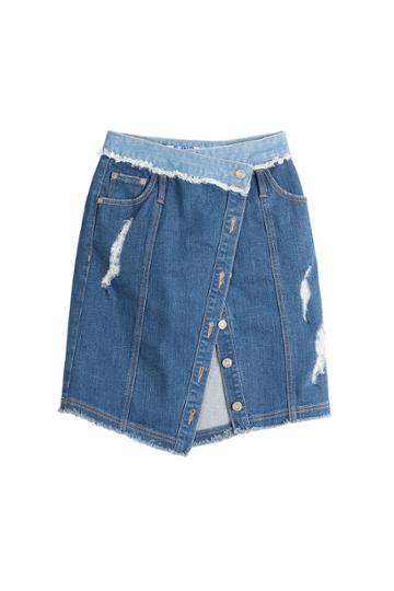 Sjyp Sjyp Asymmetric Denim Skirt - Blue