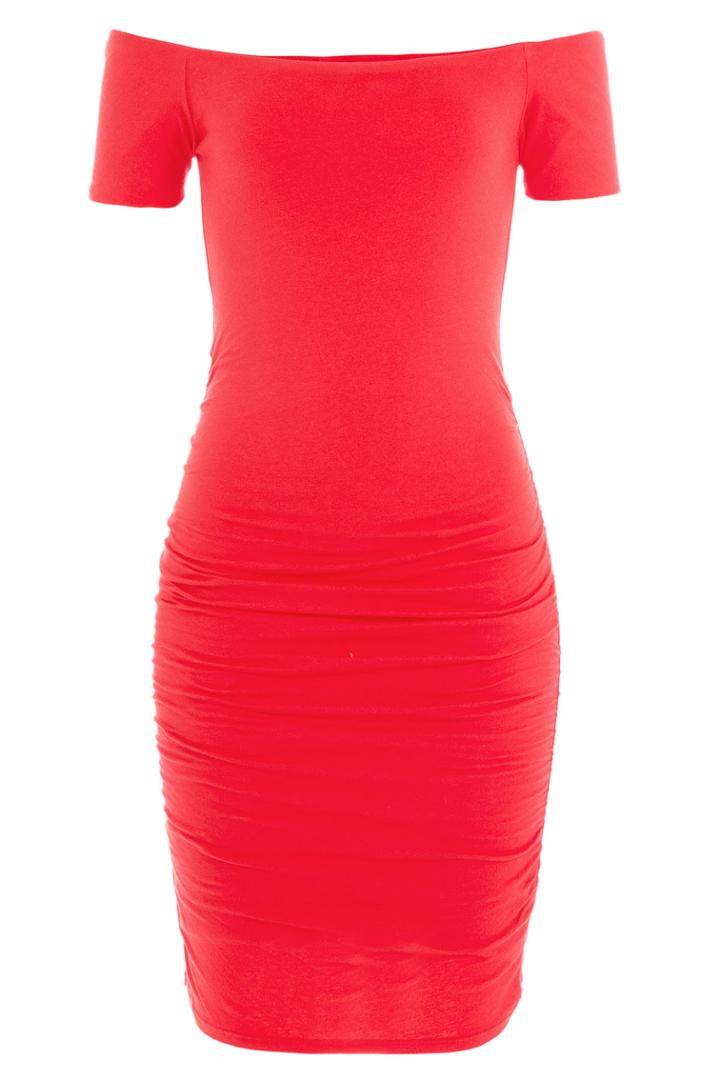 Velvet Velvet Off-the-shoulder Cotton Dress - Red