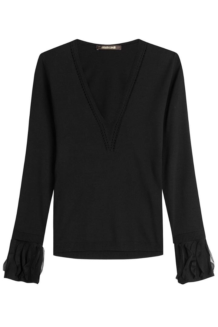 Roberto Cavalli Roberto Cavalli Wool Pullover With Tulle