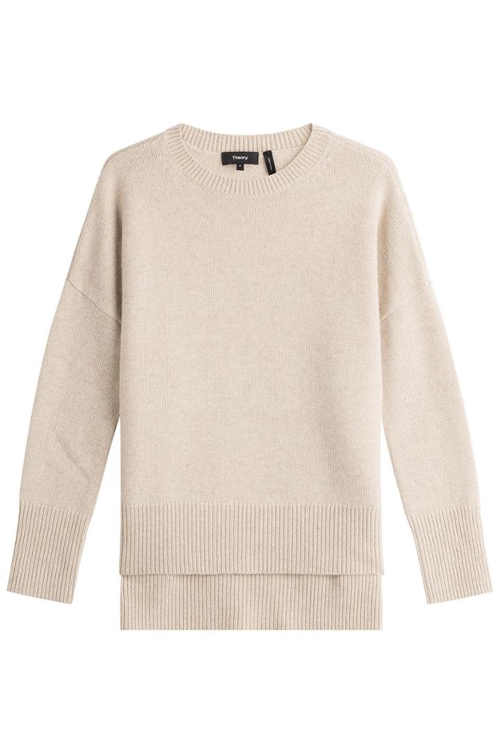 Theory Theory High-low Cashmere Pullover - Beige