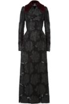 Alexander Mcqueen Alexander Mcqueen Embroidered Coat With Mink Fur Collar - Black